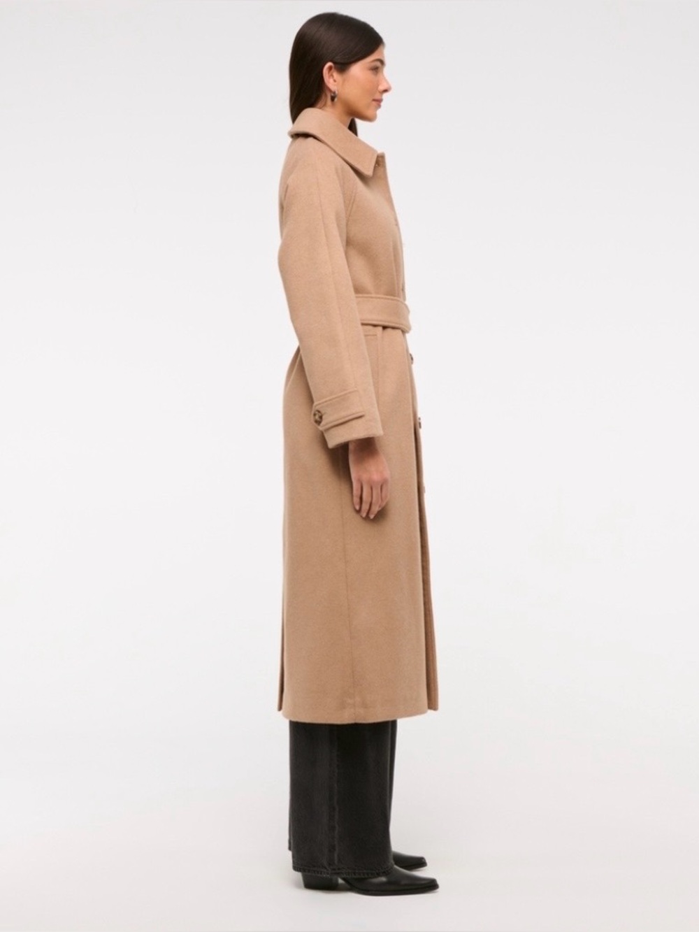 wool-blend belted coat - Picture 6 of 9